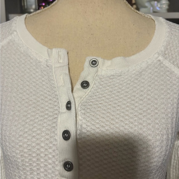 🛍Bundle sale🛍Jane and Delancey white henley Long Sleeve Top small - Picture 4 of 10